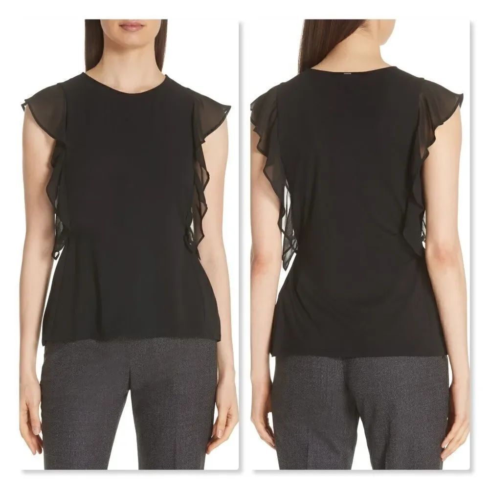 BOSS Esvea Ruffled Blouse sz Medium